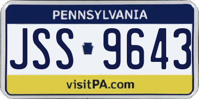 PA license plate JSS9643