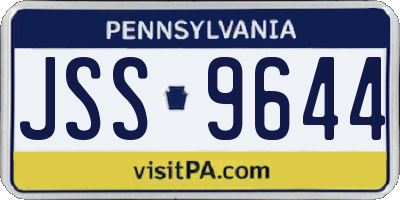 PA license plate JSS9644