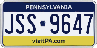 PA license plate JSS9647