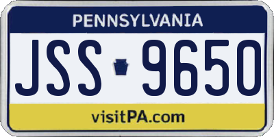 PA license plate JSS9650