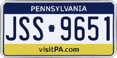PA license plate JSS9651