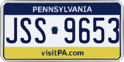 PA license plate JSS9653