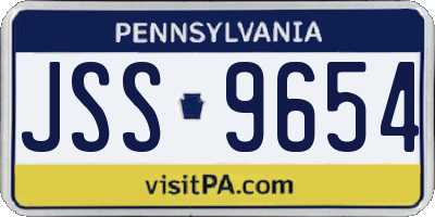 PA license plate JSS9654