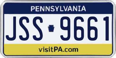 PA license plate JSS9661