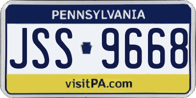 PA license plate JSS9668