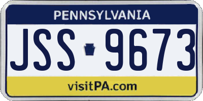 PA license plate JSS9673