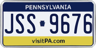 PA license plate JSS9676