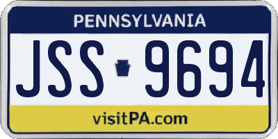 PA license plate JSS9694