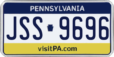 PA license plate JSS9696