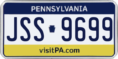 PA license plate JSS9699