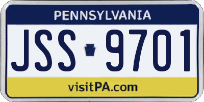 PA license plate JSS9701
