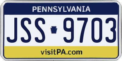 PA license plate JSS9703