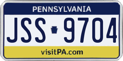 PA license plate JSS9704