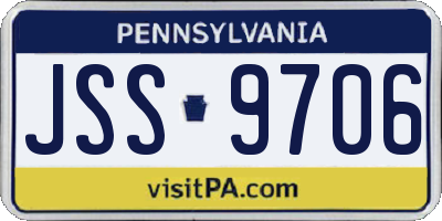 PA license plate JSS9706