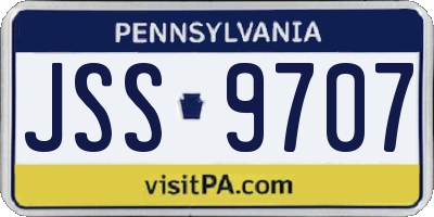 PA license plate JSS9707