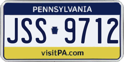 PA license plate JSS9712