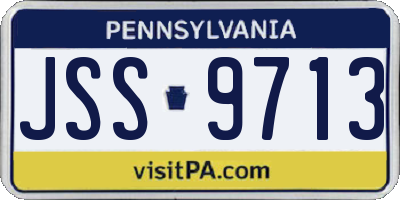 PA license plate JSS9713