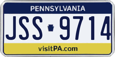 PA license plate JSS9714