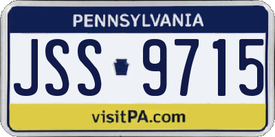 PA license plate JSS9715
