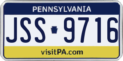 PA license plate JSS9716