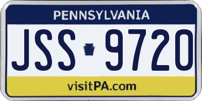 PA license plate JSS9720