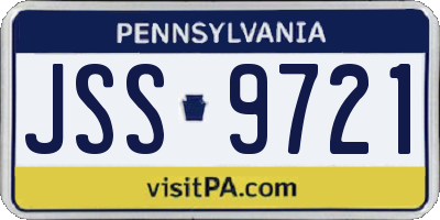 PA license plate JSS9721