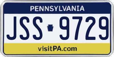 PA license plate JSS9729