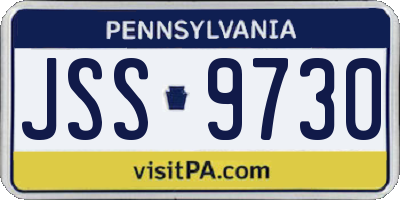 PA license plate JSS9730