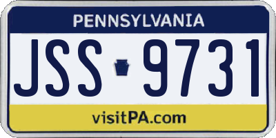 PA license plate JSS9731