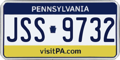 PA license plate JSS9732