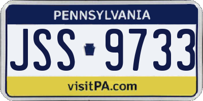 PA license plate JSS9733