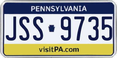 PA license plate JSS9735