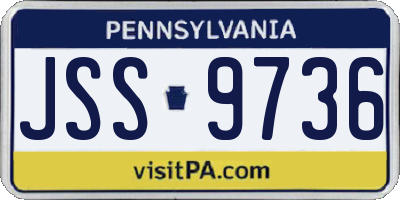PA license plate JSS9736