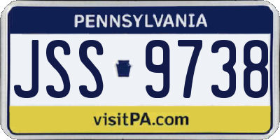 PA license plate JSS9738