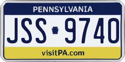 PA license plate JSS9740