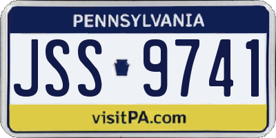 PA license plate JSS9741