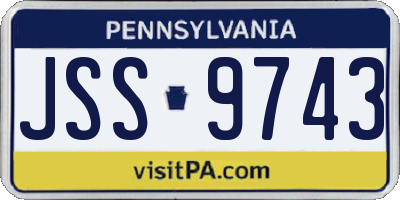 PA license plate JSS9743