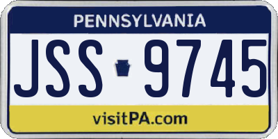 PA license plate JSS9745