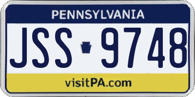 PA license plate JSS9748