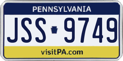 PA license plate JSS9749