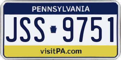 PA license plate JSS9751