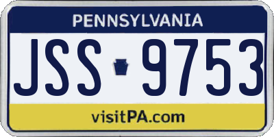 PA license plate JSS9753