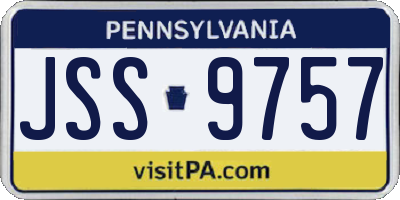 PA license plate JSS9757