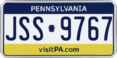 PA license plate JSS9767