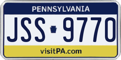PA license plate JSS9770