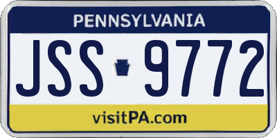 PA license plate JSS9772