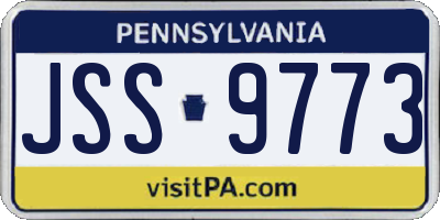 PA license plate JSS9773