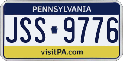 PA license plate JSS9776
