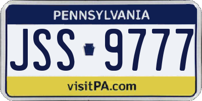 PA license plate JSS9777