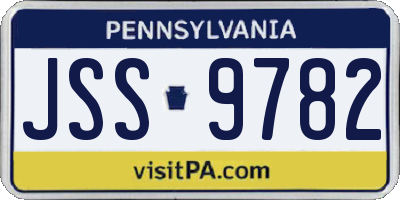 PA license plate JSS9782